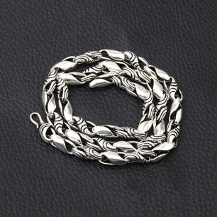 Men's 100% 925 Sterling Silver Geometric Pattern Elegant Necklace