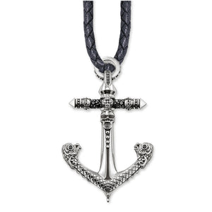 Men's 100% 925 Sterling Silver Anchor Pattern Elegant Necklace