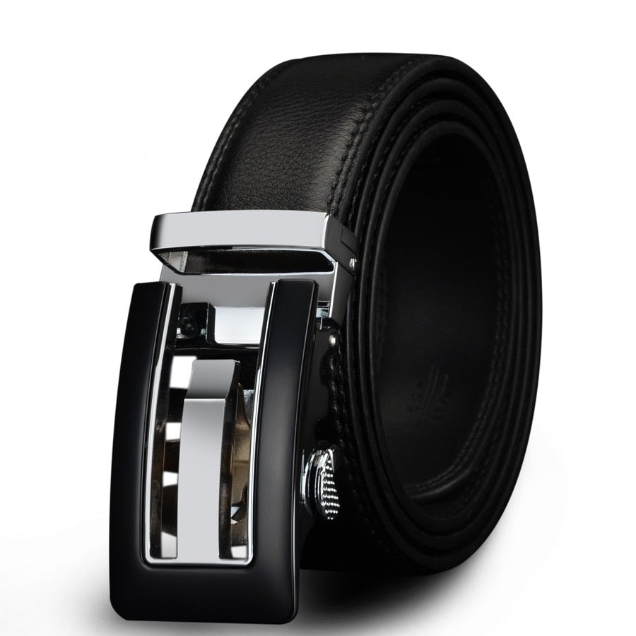 Men's Cowskin Genuine Leather Automatic Metal Buckle Strap Belts