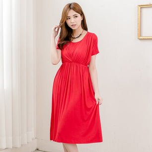 Women's Spandex Short Sleeve Breastfeeding Maternity Causal Dress