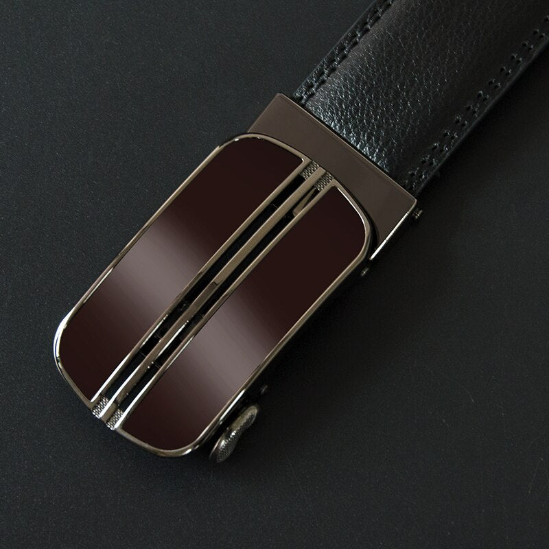 Men's Cowskin Automatic Buckle Closure Casual Wear Plain Belts