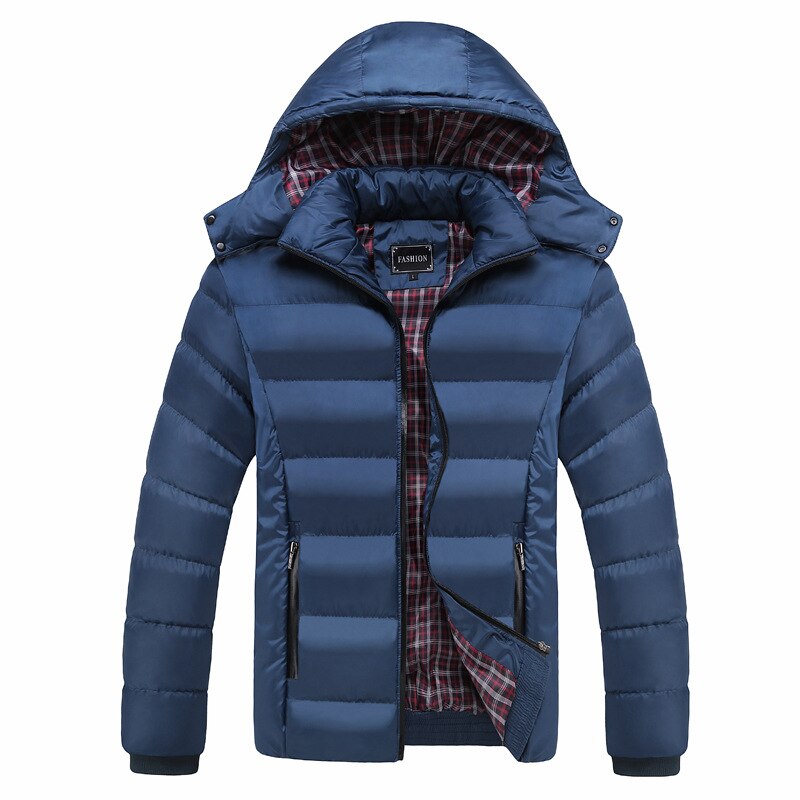 Men's Polyester Full Sleeves Zipper Closure Winter Thick Jacket