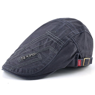 Men's Cotton Adjustable Visors Peaked Berets Casual Flat Caps