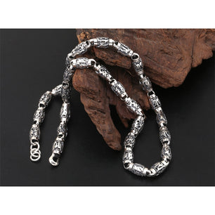 Men's 100% 925 Sterling Silver Beads Chain Classic Necklaces