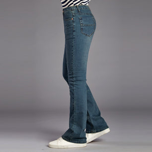 Women's Denim Full Length Zipper Fly Plain Pattern Jeans Pants