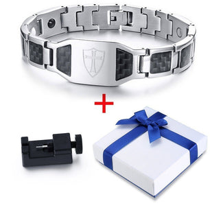 Men's Stainless Steel Hidden Safety Link Chain Cross Bracelet