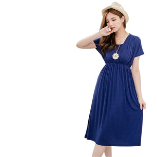 Women's Spandex Short Sleeve Breastfeeding Maternity Causal Dress