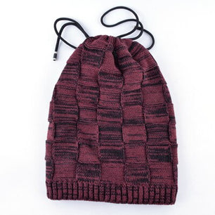 Men's Acrylic Knitted Plaid Pattern Novelty Skullies Winter Cap