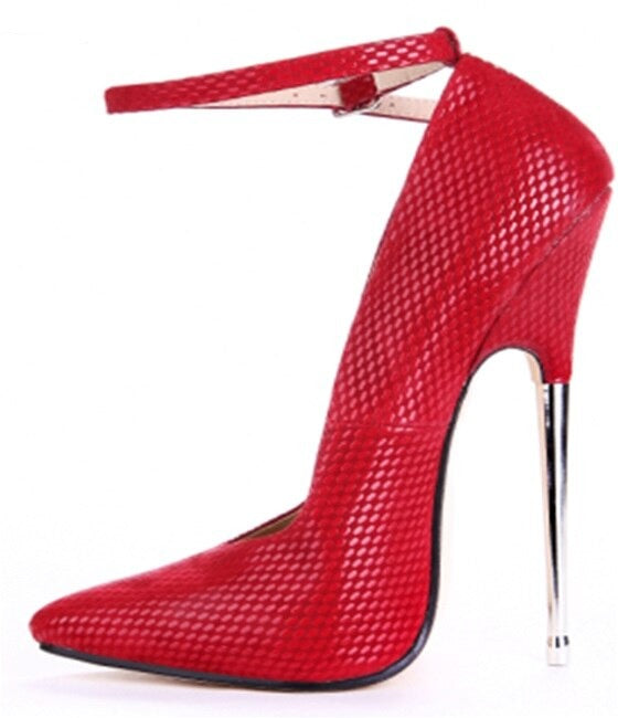 Women's PU Buckle Strap Closure Pointed Toe Thin Heels Shoes