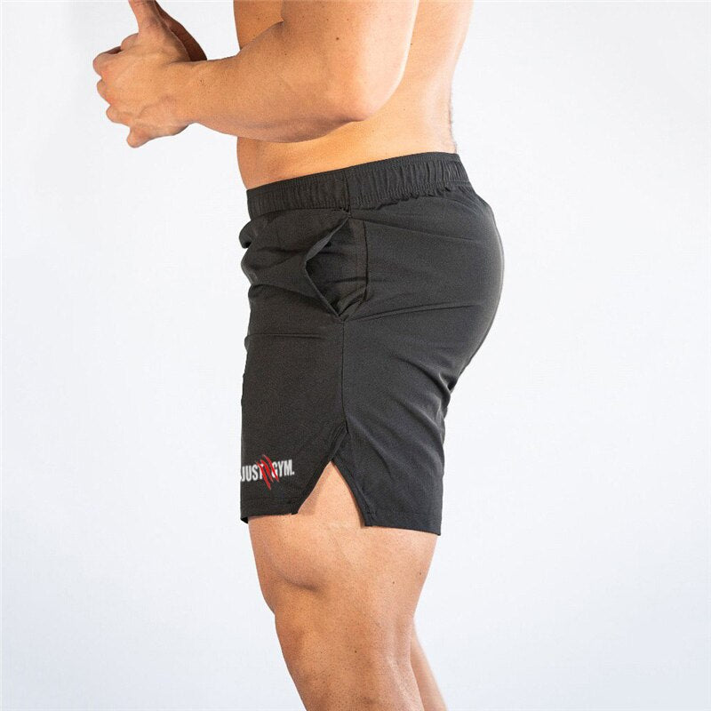 Men's Polyester Elastic Waist Closure Gyms Fitness Workout Shorts