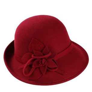 Women's Wool Floral Pattern Casual Wear Vintage Trendy Winter Hat