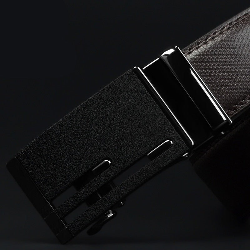 Men's Cowskin Automatic Metal Buckle Trendy Solid Strap Belt