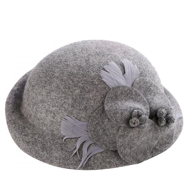 Women's 100% Wool Floral Pattern Elegant Winter Casual Wear Hat