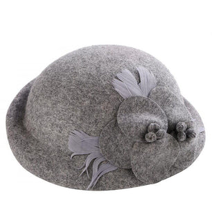 Women's 100% Wool Floral Pattern Elegant Winter Casual Wear Hat