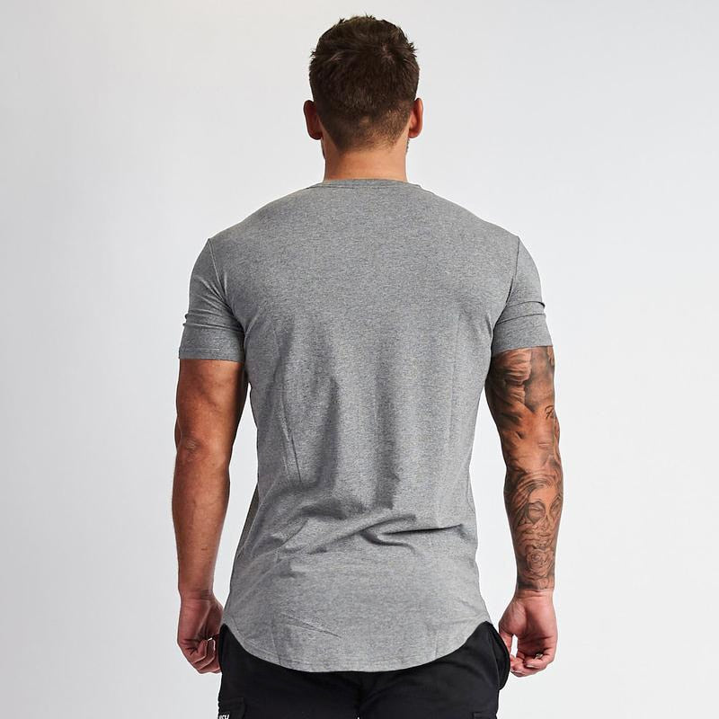 Men's O-Neck Short Sleeves Quick Dry Compression Gym Wear Shirt