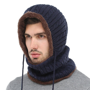 Men's Wool Multifunction Casual Wear Knitted Winter Bonnet Cap