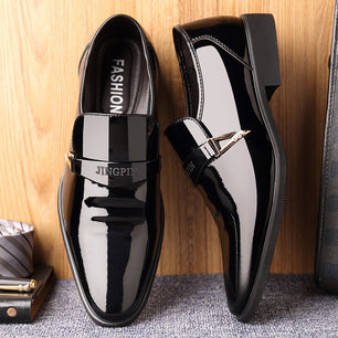 Men's Pointed Toe PU Slip-On Closure Formal Wear Trendy Shoes