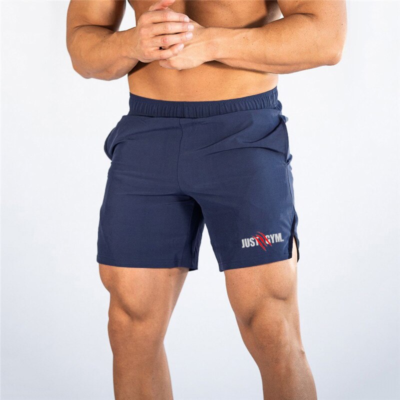 Men's Polyester Elastic Waist Closure Gyms Fitness Workout Shorts