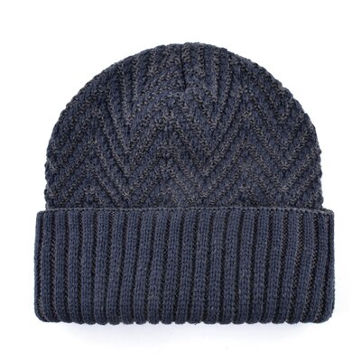 Men's Polyester Knitted Pattern Skullies Beanies Ski Warm Caps