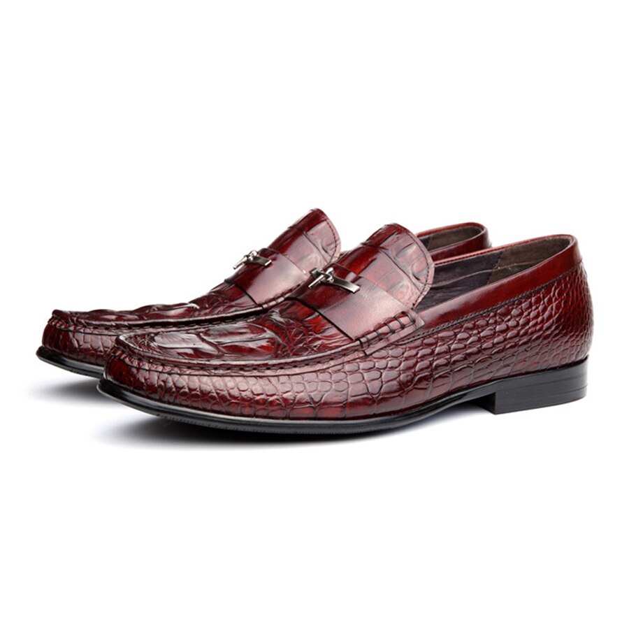 Men's Genuine Leather Round Toe Slip-On Closure Casual Shoes