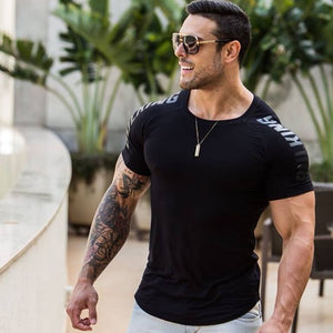 Men's O-Neck Short Sleeves Quick Dry Gym Sports Wear T-Shirt