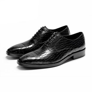 Men's Genuine Leather Round Toe Lace-up Closure Formal Shoes