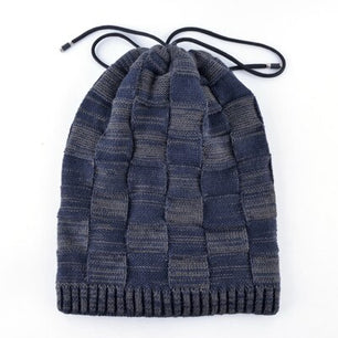 Men's Acrylic Knitted Plaid Pattern Novelty Skullies Winter Cap