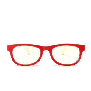 Kid's Acetate Frame Polycarbonate Lens Anti-Blue Oval Glasses