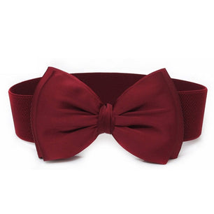 Women's Fabric Elastic Bowknot Pattern Wedding Elegant Belts