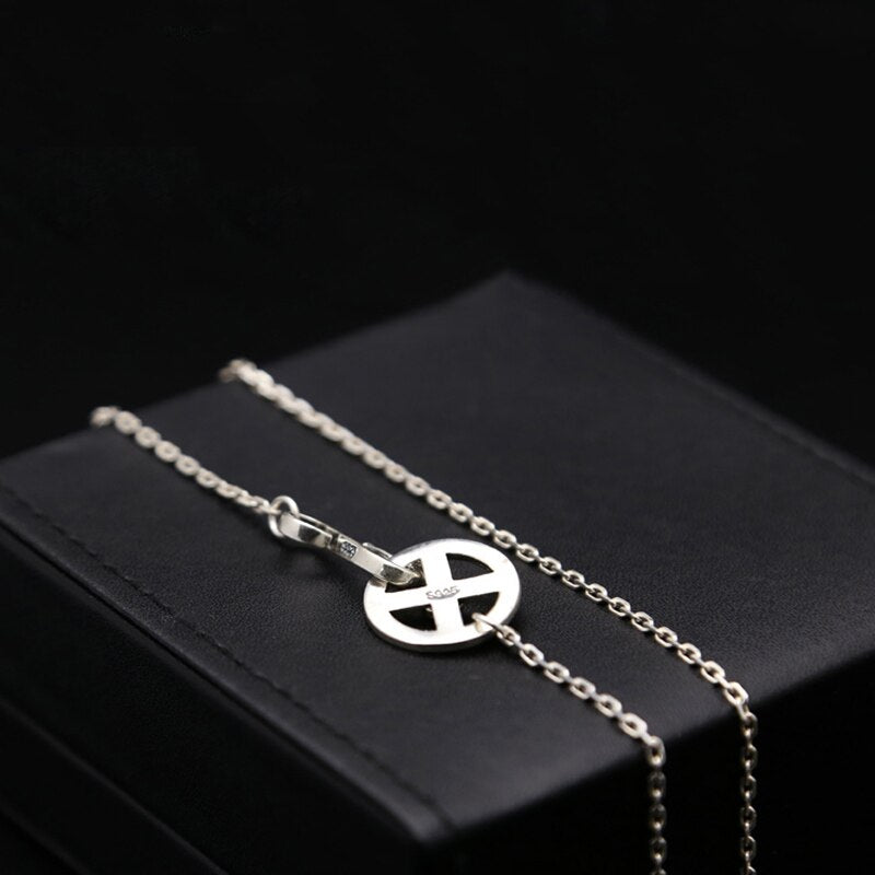 Men's 100% 925 Sterling Silver Geometric Pattern Elegant Necklace