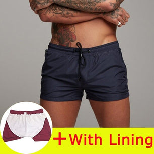 Men's Elastic Drawstring Waist Plain Quick-Dry Pocket Shorts