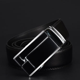 Men's Cowskin Automatic Metal Buckle Closure Casual Wear Belts