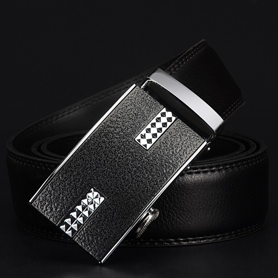 Men's Cowskin Automatic Alloy Buckle Closure Casual Wear Belts