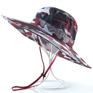 Women's Polyester Sun Protection Camouflage Anti-UV Bucket Hats