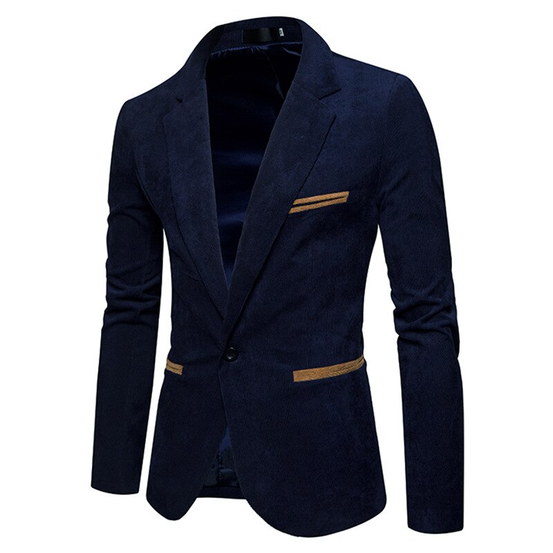 Men's Polyester Full Sleeve Single Button Closure Slim Blazers