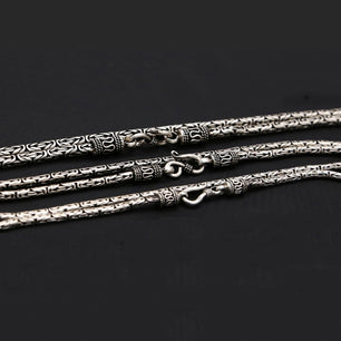 Men's 100% 925 Sterling Silver Geometric Pattern Elegant Necklace