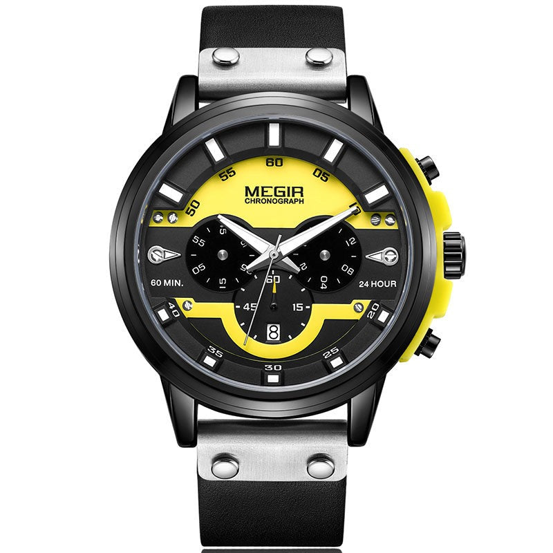 Men's Alloy Buckle Clasp Waterproof Quartz Trendy Round Watches