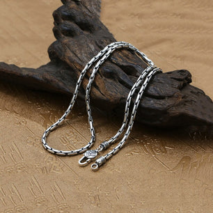 Men's 100% 925 Sterling Silver Geometric Pattern Elegant Necklace