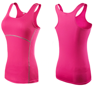 Women's Round Neck Plain Quick Dry Compression Workout Vests