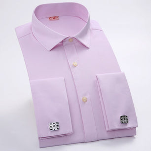 Men's 100% Cotton Single Breasted Plain Pattern Formal Shirt