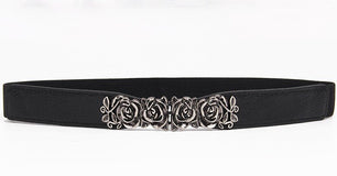 Women's PU Leather Buckle Closure Floral Wedding Trendy Belts