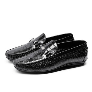 Men's Genuine Leather Round Toe Slip-On Closure Casual Loafers