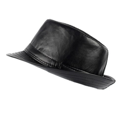 Men's Faux Leather Solid Pattern Casual Wear Elegant Trendy Caps