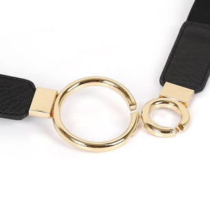 Women's PU Alloy Metal Buckle Thin Elastic Waistbands Circle Belt