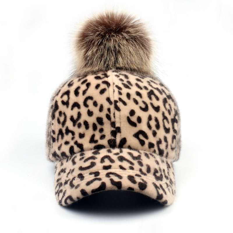 Women's Acrylic Adjustable Leopard Pattern Casual Baseball Cap