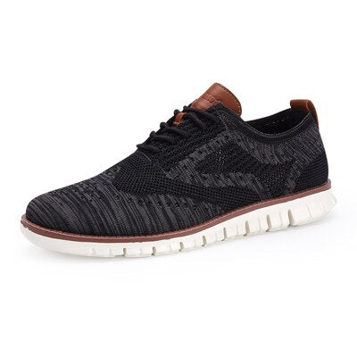 Men's Round Toe Mesh Breathable Lace-up Comfortable Casual Shoes