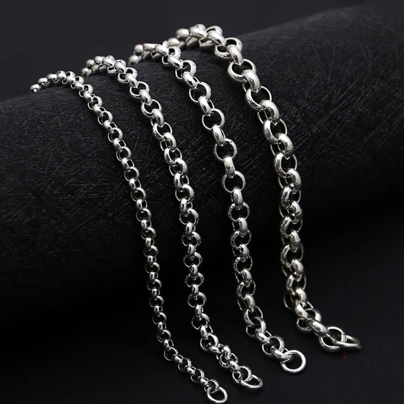 Men's 100% 925 Sterling Silver Link Chain Elegant Necklaces