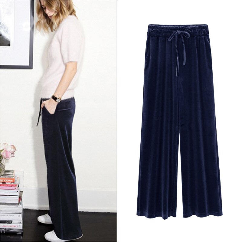 Women's Polyester High Elastic Waist Closure Warm Casual Pant