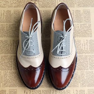 Men's Genuine Leather Pointed Toe Lace-Up Breathable Casual Shoes