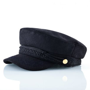 Men's Wool Plain Pattern Double Layer Baseball Military Hats